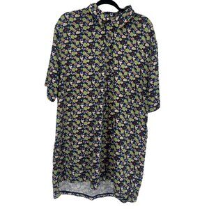 🌴 1764 Men's Navy Tropical Floral Polo Shirt Resort 2XL 🌴